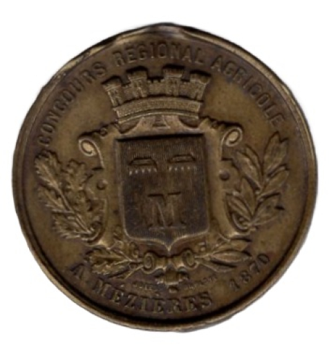 Frankreich Mézières Medaille 1870 landwirtschaftlicher Wettbewerb