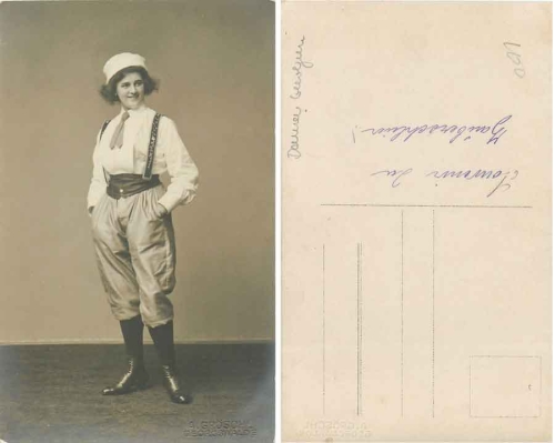 Dame in Hosen Frauenbewegung Suffragetten Fotokarte * um 1910