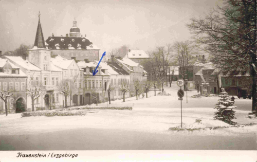 Frauenstein, Ore Mountains (Erzgebirge)  im Winter o 1967