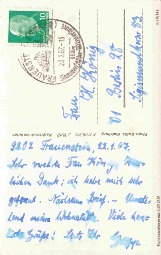 Frauenstein, Ore Mountains (Erzgebirge)  im Winter o 1967
