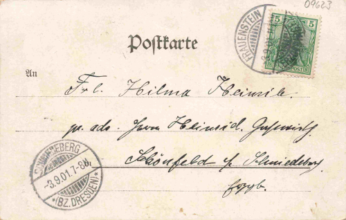 Frauenstein, Ore Mountains, Golden Windows Ansichtskarte o 1901