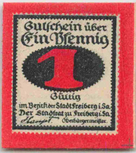 Freiberg Sachsen Notgeldschein 1920
