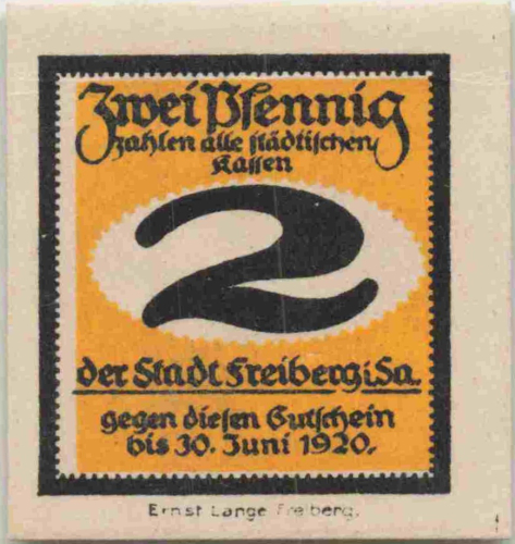 Freiberg Sachsen Notgeldschein 1920