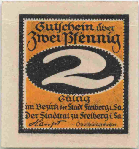 Freiberg Sachsen Notgeldschein 1920
