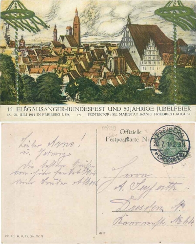 09599 Freiberg Elbgau National Singers Festival o 20.7.1914