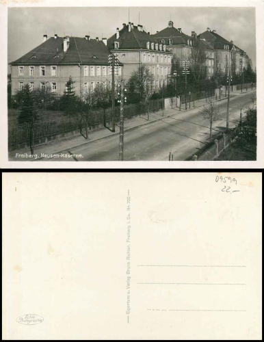 09599 Freiberg Saxony Hausen  Barracks AK * around 1930