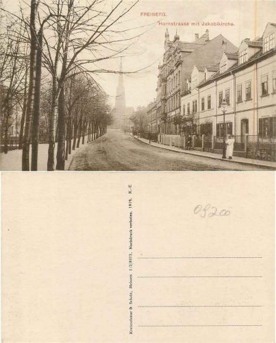 Freiberg Saxony Hornstrasse Jakobikirche * approx. 1925