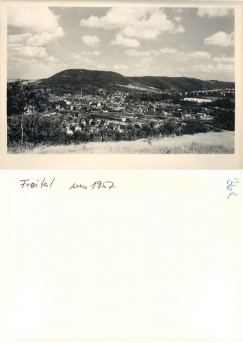 01705 Freital Blick zum Bahnhof Hainsberg Druckvorlage um 1957 