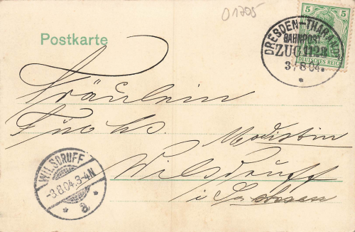 01705 Freital Deuben Rathaus und Dresdner Strasse Bahnpost Dresden-Tharandt Zug 1123 o 1904