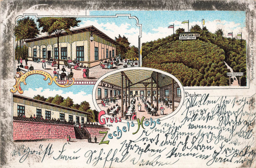 01705 Freital Deuben Restaurant Zechels Hoehe Litho o 1900