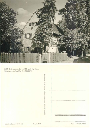01705 Freital Hainsberg Rollmopsschaenke *1965 Hanich1411
