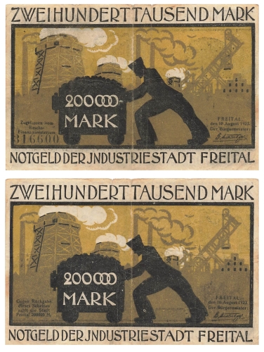 Freital Zweihunderttausend Mark 1923 Notgeld