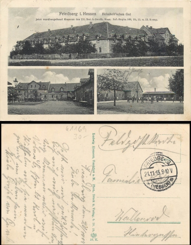 Friedberg Kaserne Helmholtsches Gut o 21.11.1915