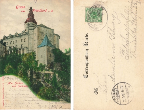 Friedland Bohemia Old Castle Railway Post Zittau Reichenau Train 2612 September 28, 1900