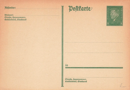 Friedrich Ebert Ganzsache Deutsches Reich 8 Pfennig *