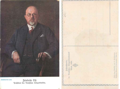 List Friedrich President of the German Singers' Association Festival postcard 10th German Singers' Association Festival Vienna 1928