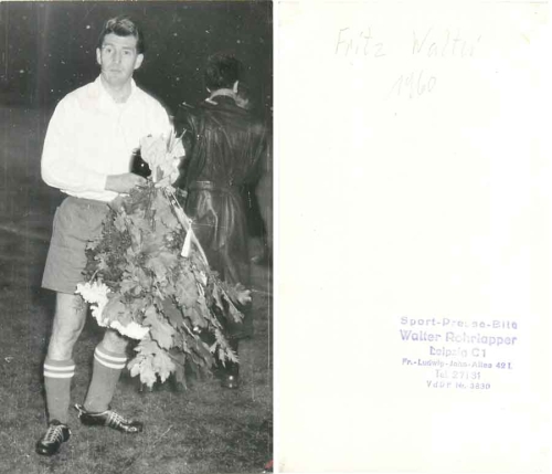 Fritz Walter soccer player 1. FC Kaiserslautern real photo 18 x 10.5 cm around 1960