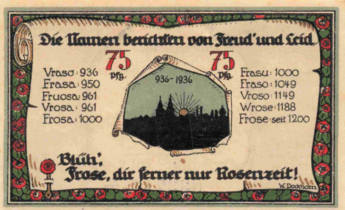 Frose Anhalt Seeland Notgeldschein 1921