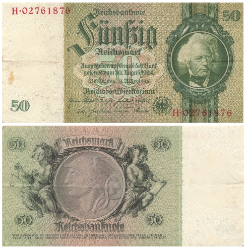 Fünfzig Reichsmark 30. März 1933 RO175d DEU-210d Rosenberg 175d DEU 210d