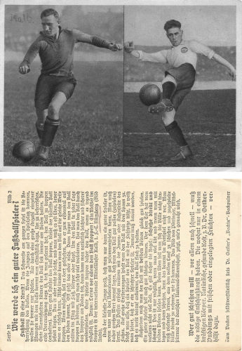 Football FC Nuernberg middle runner calf and national player Poettinger collection picture Dr. Oetke