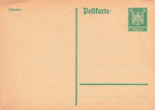 Ganzsache P156 Adler 5 Pfennig 1924 *
