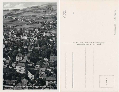 Graslitz Kraslice vom Schönauer Berg * um 1940