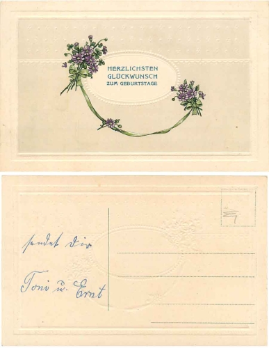 Geburtstag zwei Blumensträuße *ca. 1910