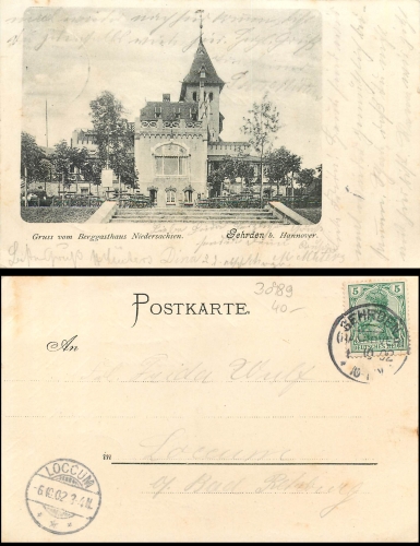 Gehrden Berggasthaus Niedersachsen o 6.10.1902