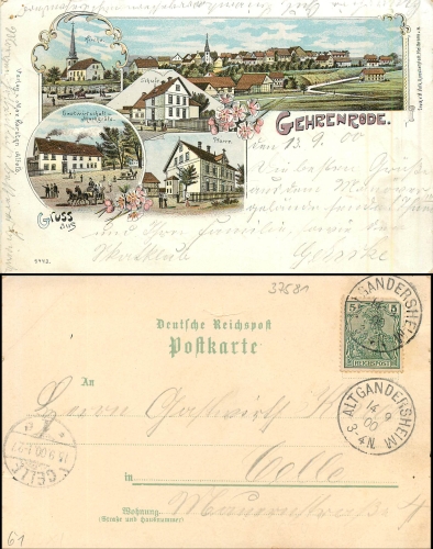 Gehrenrode Litho School Parish Inn o 1900