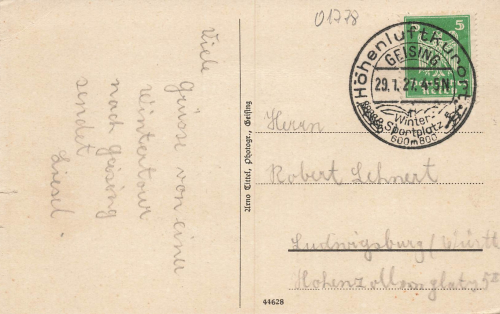 01778 Geising Erzgebirge o 1927