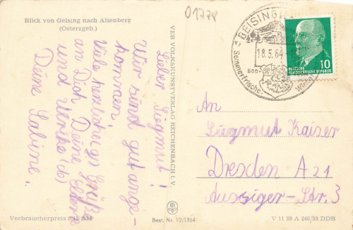 01778 Geising Erzgebirge o 1964