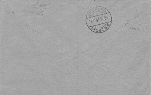 Generalgouvernement Michel 116 Einzelfrankatur auf E-Brief nach Dresden o Przemysl 12.11.1943