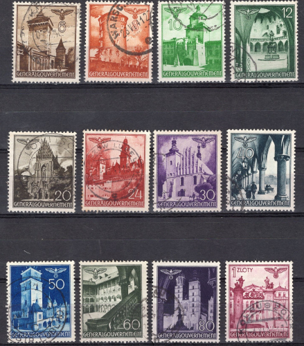 Generalgouvernement Michel 40-51 o gestempelt Freimarken 1940