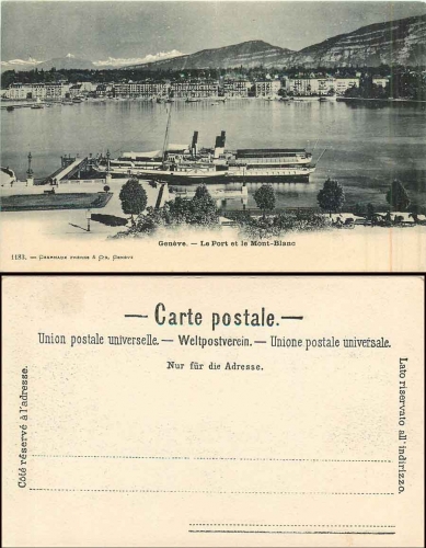 Geneve Le Port et le Mont-Blanc Dampfschiffe * ca. 1900