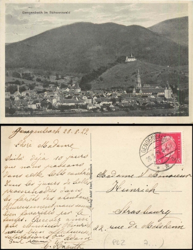 Gengenbach Black Forest o 28.08.1929
