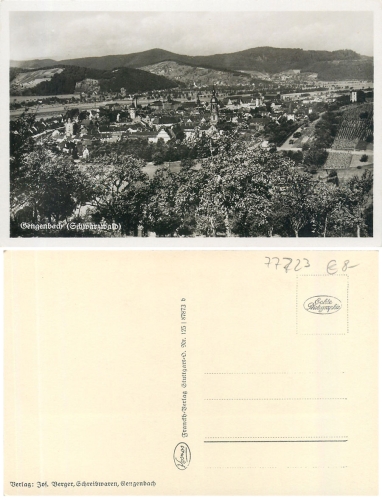 77723 Gengenbach Schwarzwald * ca. 1940