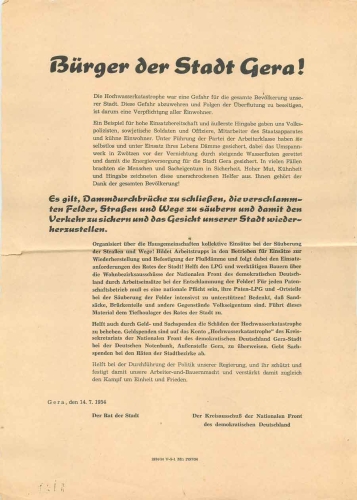 AG Wismut leaflet for Hennecke Sunday 1949 ​​​​​​​on August 28 Soviet Miner’s Day