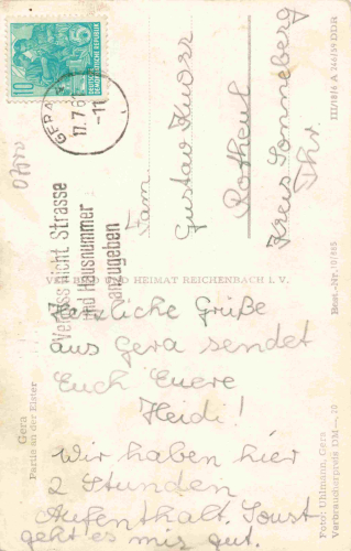 Gera Thüringen an der Elster o 1961