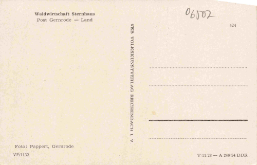 06485 Gernrode Harz Waldwirtschaft Sternhaus * 1954
