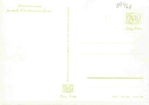 Geyer Erzgebirge Heimatmuseum * 1958