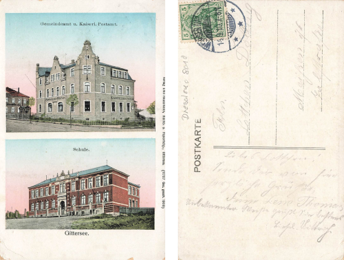 Gittersee Dresden Schule Postamt o 1910