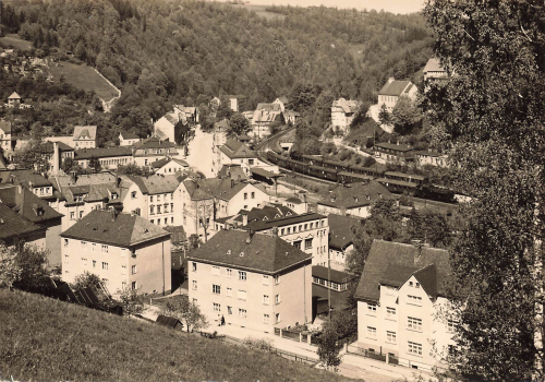 01768 Glashuette Erzgebirge Blick zum Bahnhof * 1961 Hanich1339