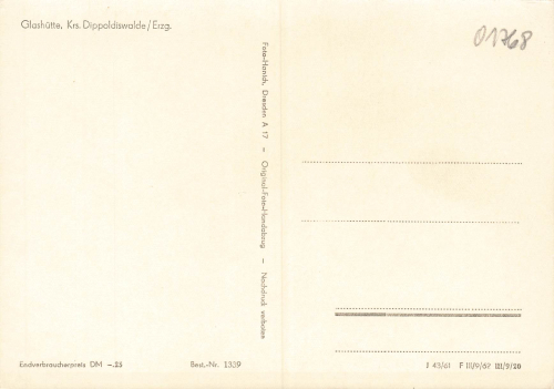 01768 Glashuette Erzgebirge Blick zum Bahnhof * 1961 Hanich1339