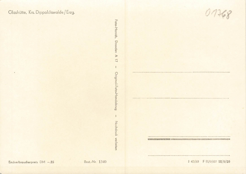 01768 Glashuette Erzgebirge Blick zum Bahnhof * 1961 Hanich1340