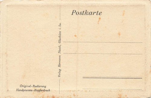 01768 Glashuette Saxony German Watchmaking School Artist Card * 1925