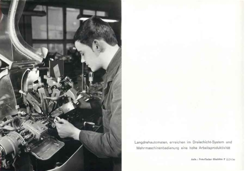 01768 Glashuette watch factory GUB automatic lathe large photo 17.5 x 12.5 cm around 1970
