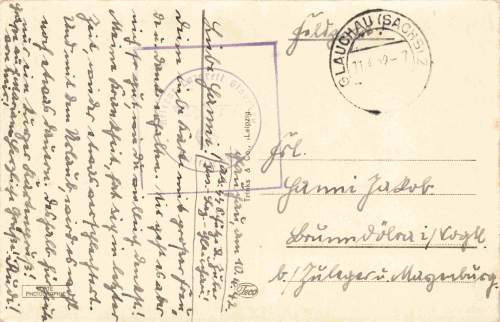 Glauchau Sachsen Krankenhaus Feldpost Reserve Lazarett o 1942