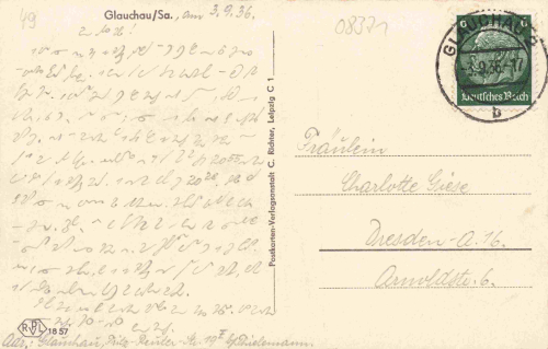 Glauchau Sachsen Mehrbildkarte mit Bahnhof o 1936