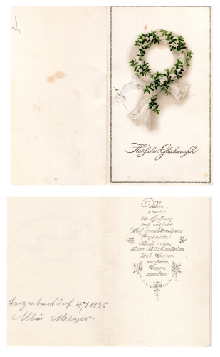 Congratulations on the wedding flower veil * around 1925