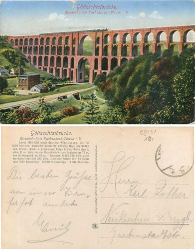 08491 Goeltzschtalbruecke gebr. ca. 1920